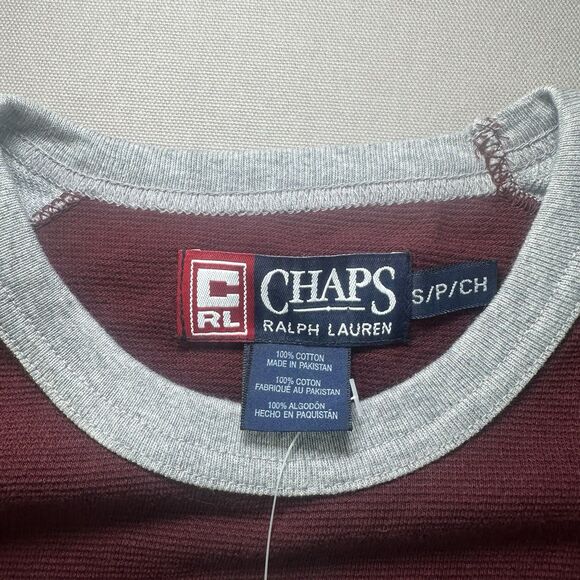 New With Tags Chaps Ralph Lauren Men's Red Gray Thermal Henley Long Sleeve Large - Picture 3 of 4